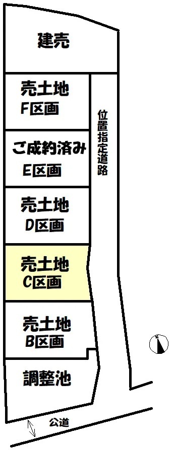 関市小屋名 B~F区画 区画図 写真