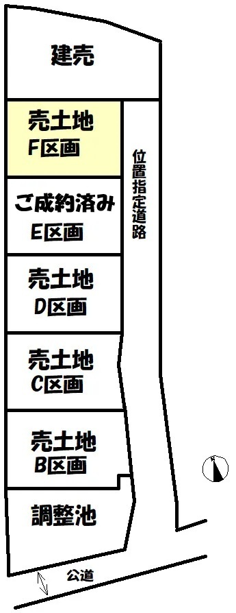 関市小屋名 B~F区画 区画図 写真