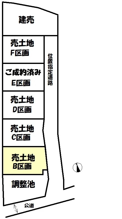 関市小屋名 B~F区画 区画図 写真